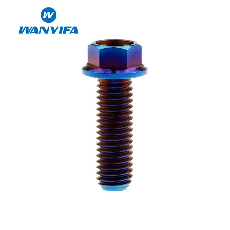 Wanyifa M8x15 20 25 30 35, 40 45 50 55 60 65 мм с коротким фланцем Головкой Винт С Титановым болтом для дисковые велосипедные тормозные цвета: золотистый, голубой цвет