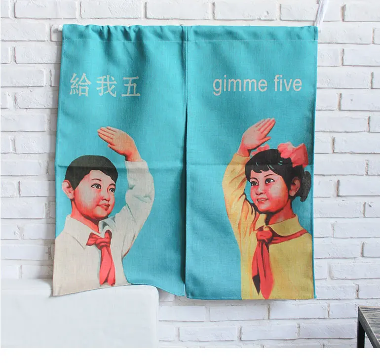 Креативные двери шторы милые принты GIMME FIVE хлопок лен домашний декор разделитель
