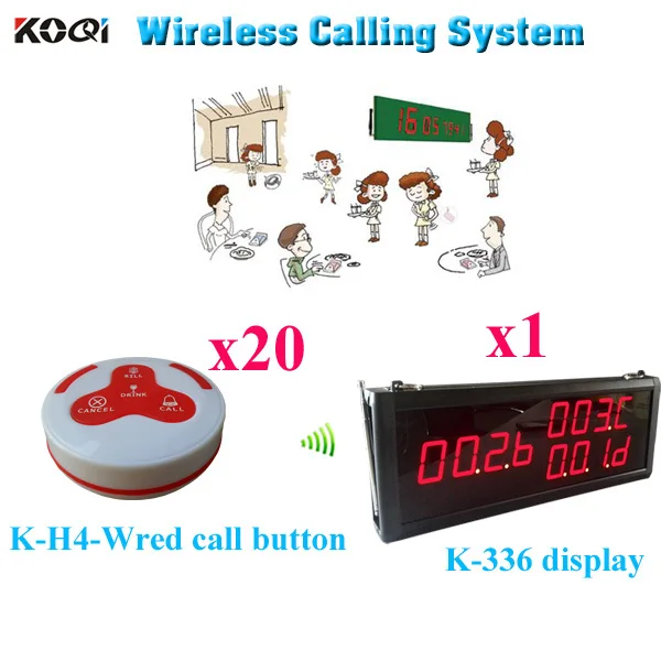 

Wireless Calling System Competitive Prices Big Display Calling Buzzer Health Club Equipments( 1pcs display+ 20pcs call button)