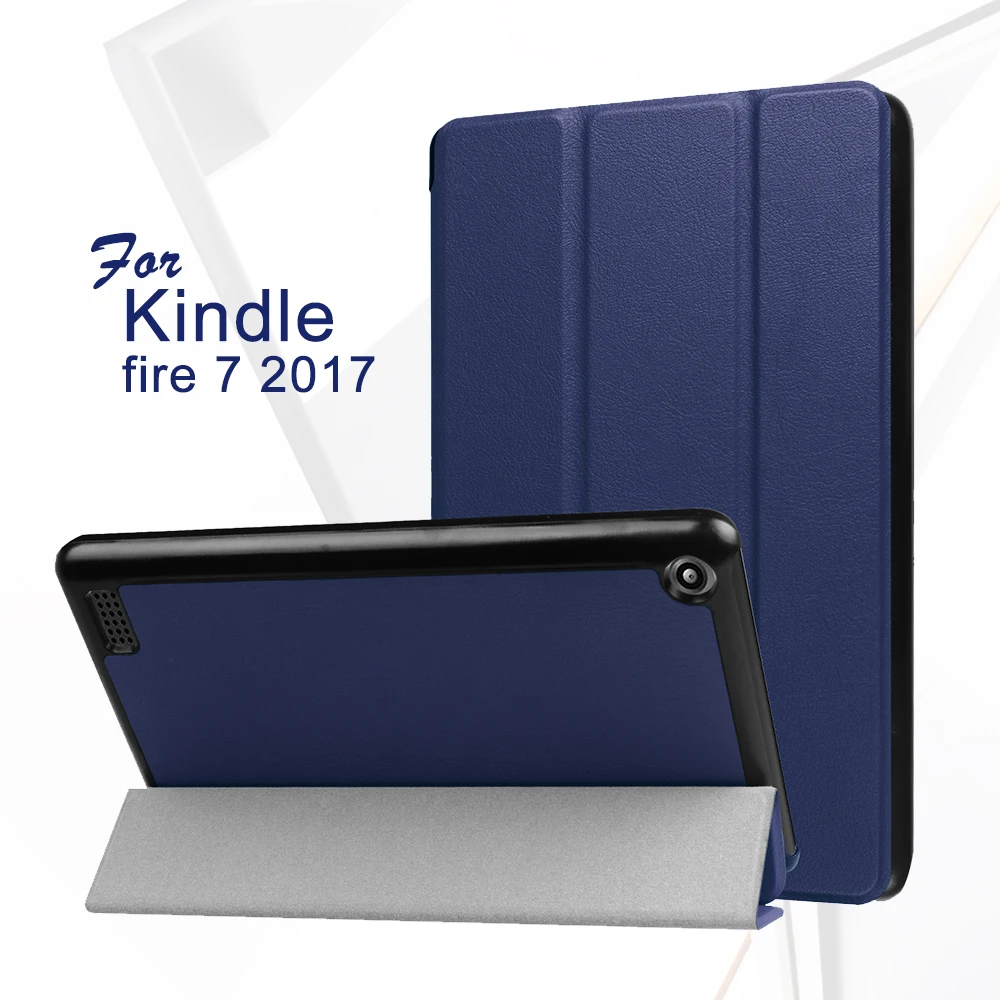 Чехол книжка из искусственной кожи с подставкой для 2017 Amazon новый планшет fire 7 Alexa