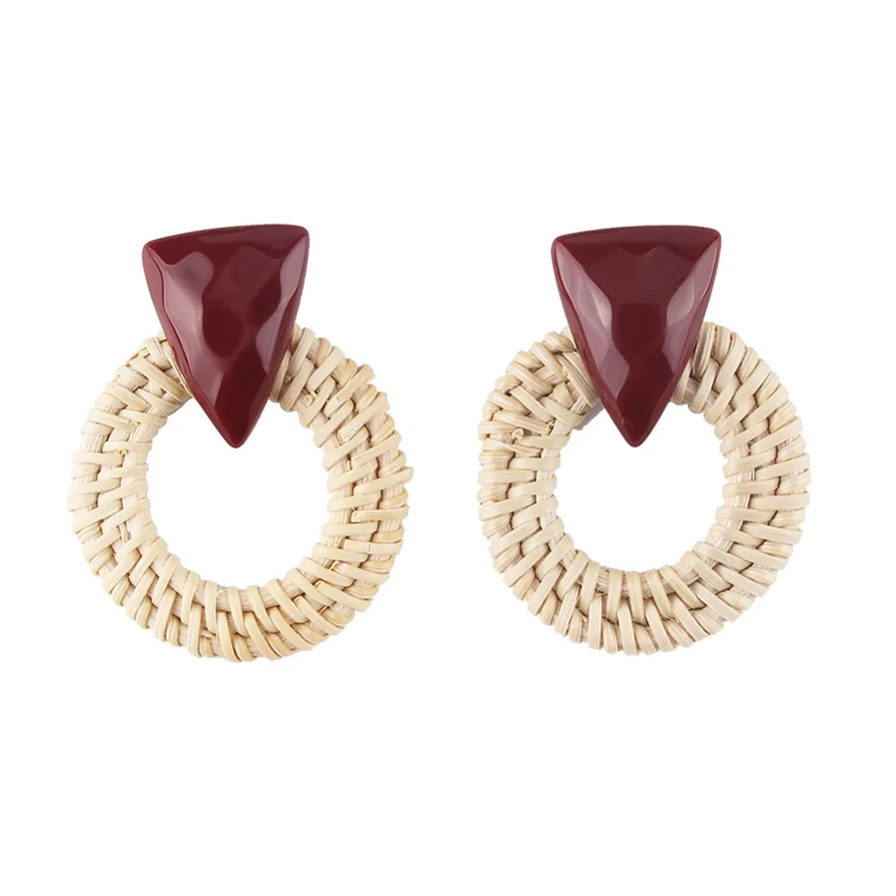 Серьги подвески Girlgo женские из бамбука модные Висячие Ювелирные Украшения