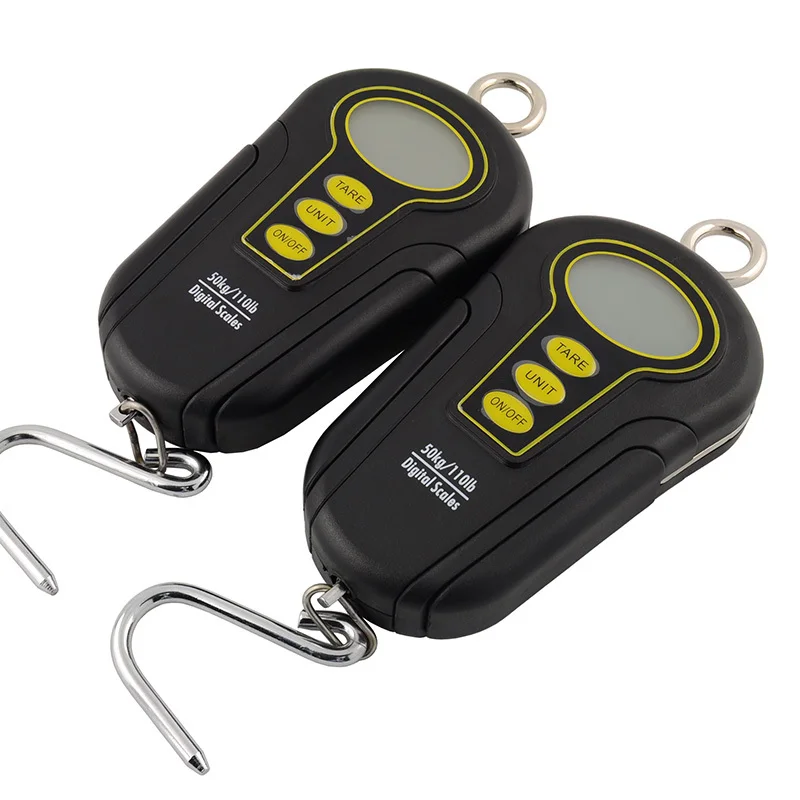 Цифровые карманные весы 50 кг/20 г черные/Желтые водонепроницаемые с ЖК-дисплеем и