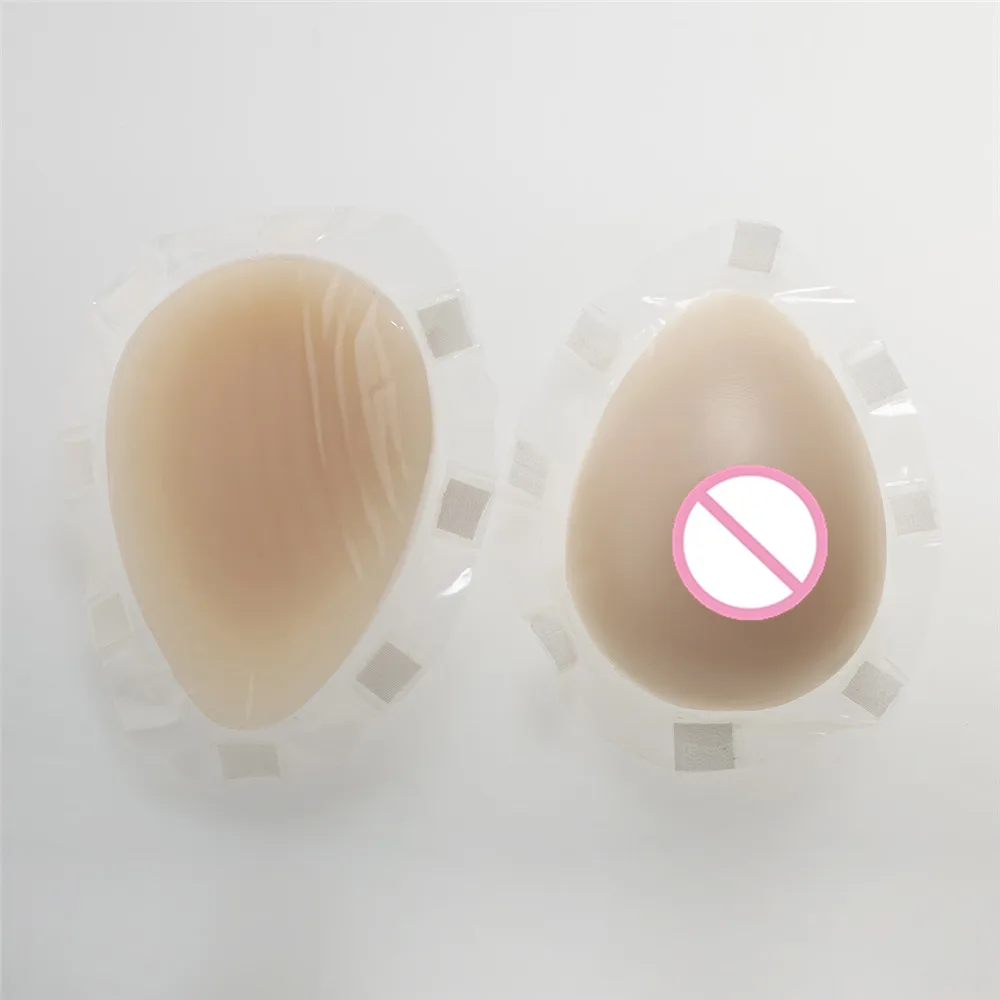 

600g/pair Silicone Breast Forms In Open Bra Fake Boobs Drag Queen Shemale Crossdresser Breast Enhancer Needn't glue