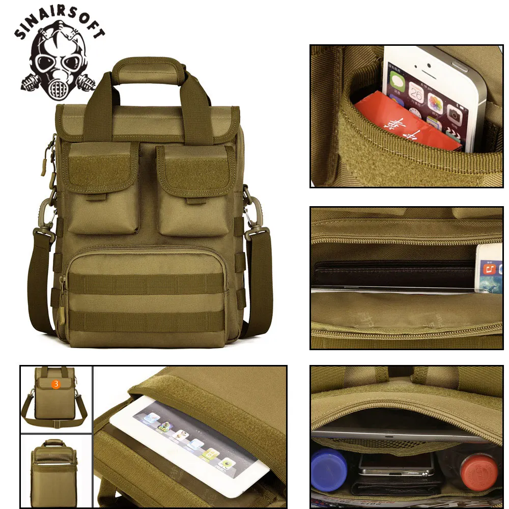 SINAIRSOFT Tactical Backpack Nylon 12 inch Tablet Military Cross Body Camouflage Molle Hunting Camping Hiking Sports Bag LY2021