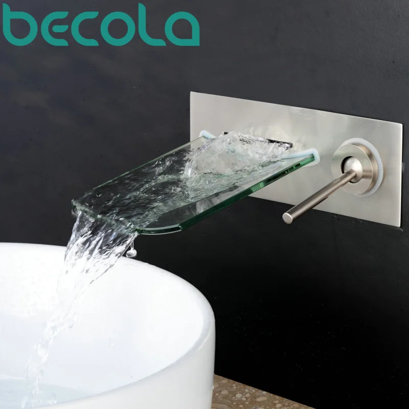Waterfall Bathroom Faucet Wall Mounted Bathtub Basin Tap Lh-8183