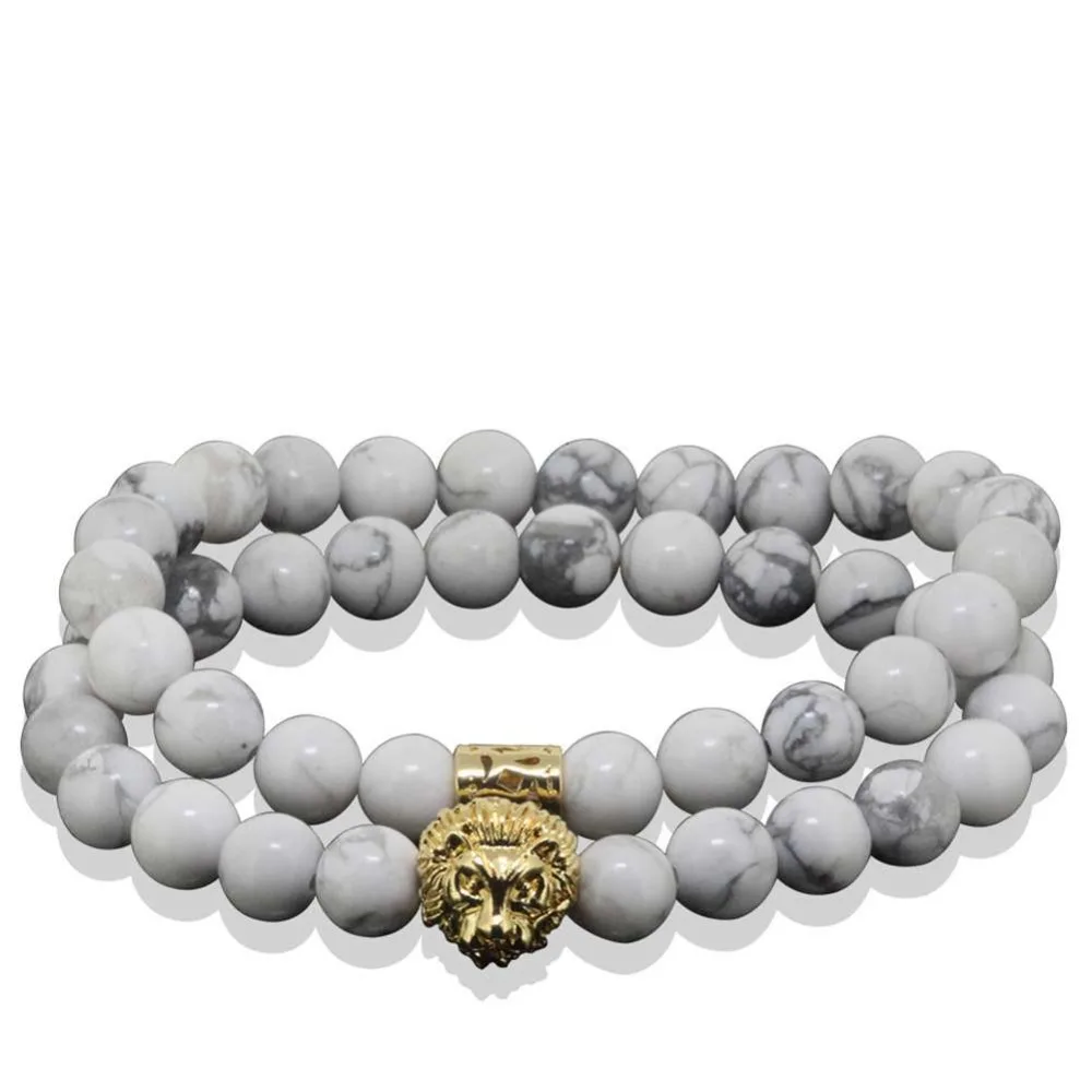 Браслет Будда из натурального камня Йога череп браслеты для мужчин и женщин