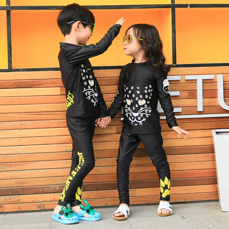 Sea Betty Children Swimwear For Girls Boys Swimsuit Child Beach Wear Long-sleeved pants Brother &amp Sister set | Спорт и