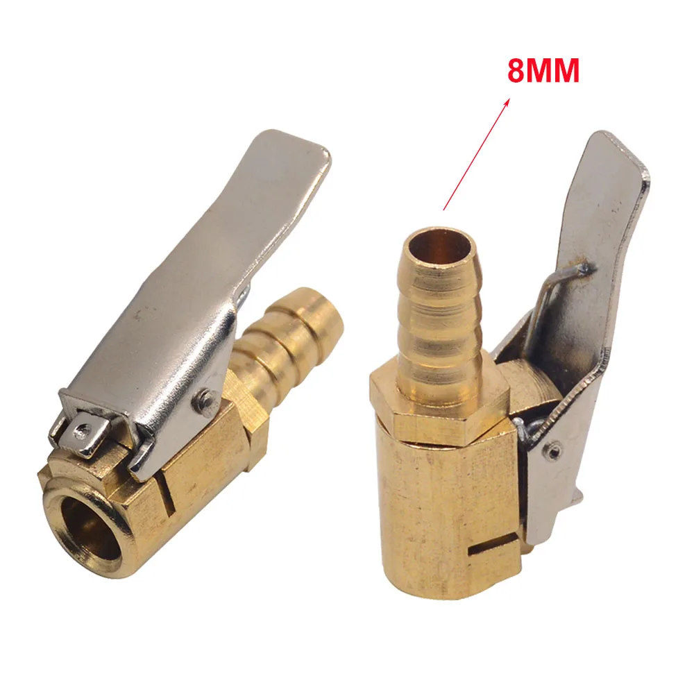 

1PC 8mm Auto Air Pump Chuck Clip Car Truck Tyre Tire Inflator Valve Connector Car Open Brass Stem Tire Auto Repair Tool