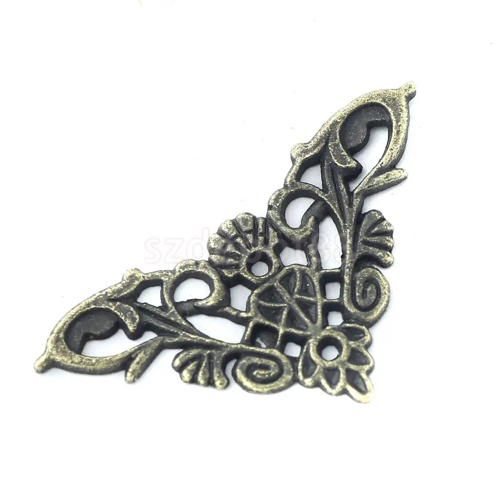 4x Ретро Подарочная коробка для ювелирных изделий деревянный ящик угловой декор