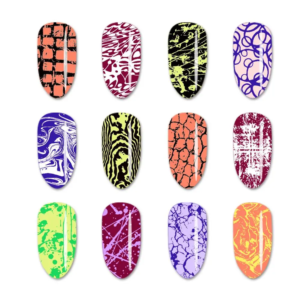 6*12 см пластины для штамповки ногтей из нержавеющей стали трафарет в полоску