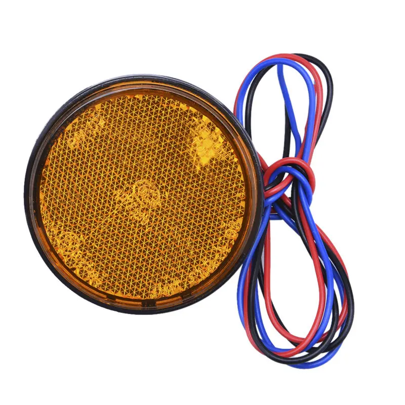 Автомобиль Мотоцикл 24SMD светодиодные задние тормоза поворотов свет лампы круглый Отражатели мотобайк светодиодные фонари красный, белый желтый свет 12 В