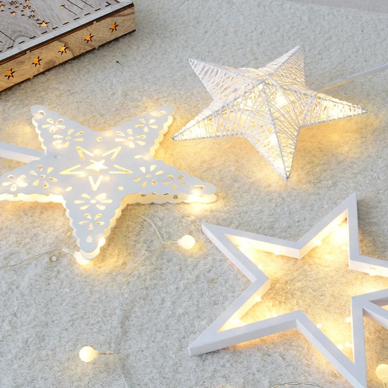 NUCHI LED Night Light Bedroom Pentargram Home Decor Battery Operated Lamp Small Children Gift | Дом и сад