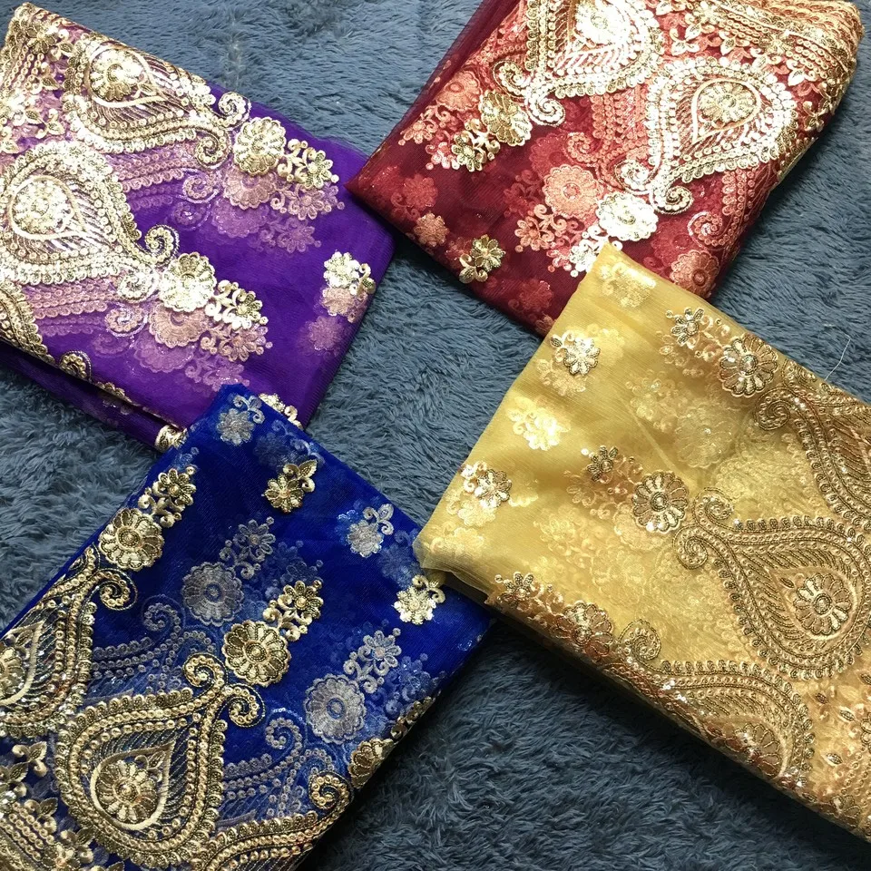 Высокое качество бордовая африканская кружевная ткань с блестками французский Тюль кружевная ткань новейшее поступление горячая Распродажа 5 ярдов для платья M2283