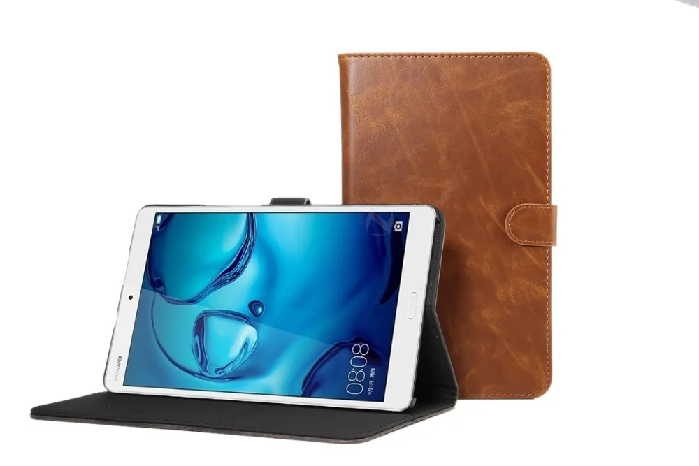 Тонкий флип-чехол из ПУ кожи Crazy Horse чехол-накладка для Huawei MediaPad M3 чехол планшета с