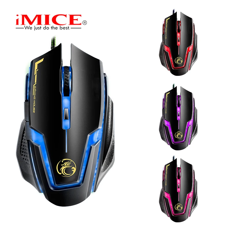 IMICE брендовая проводная мышь USB1.8 M A9 игровая оптическая для настольного