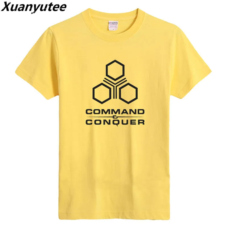 Мужская футболка с коротким рукавом XuanYutee Command &amp Conquer хлопковая из флока круглым