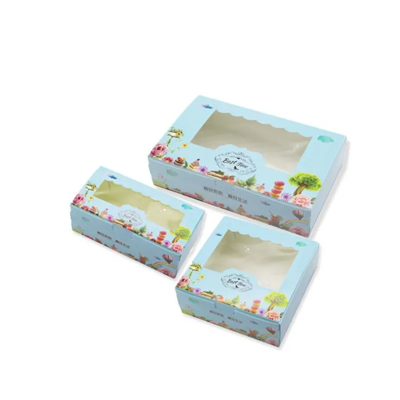 Новый стиль 13 5x7x4 см happy time bule коробка для печенья с прозрачным окном 10 шт./лот