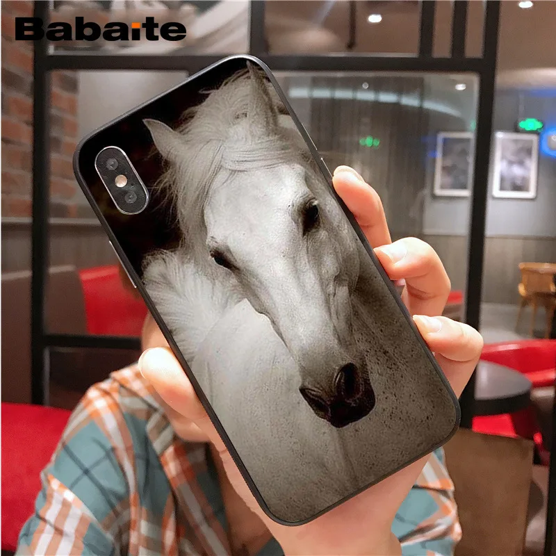 Фредерик красавица лошадь ТПУ черный чехол для телефона iphone X XS MAX 8 7 6S Plus 5S SE XR