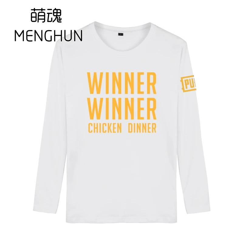 WINNER CHICKEN DINNER Long sleeve cotton t shirts PUBG Autumn ac1186 | Мужская одежда