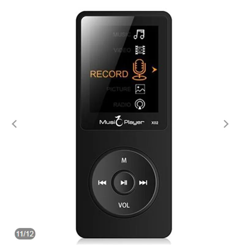 Черный Тонкий 1,8 ЖК-дисплей Поддержка 8 ГБ карта MP3 Музыка Медиа Видео плеер fm-радио рекордер игры - Цвет: Черный