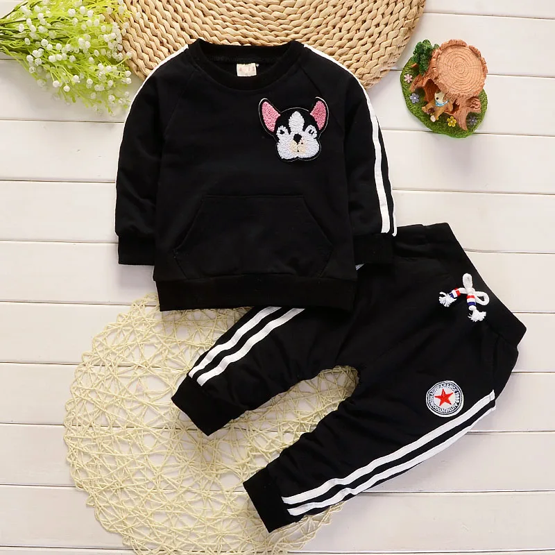 Baby Boy Clothes Spring Autumn Cartoon Dog Round Neck T-shirts Tops Long Pants Infant Clothing Set Casual Kids Bebes Sport Suits | Детская