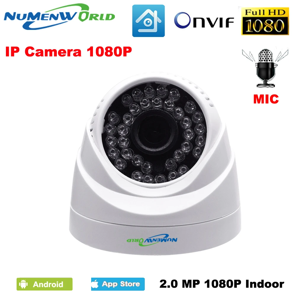 1080 МП сетевая IP камера P HD Встроенная стандартная купольная видеонаблюдения ONVIF