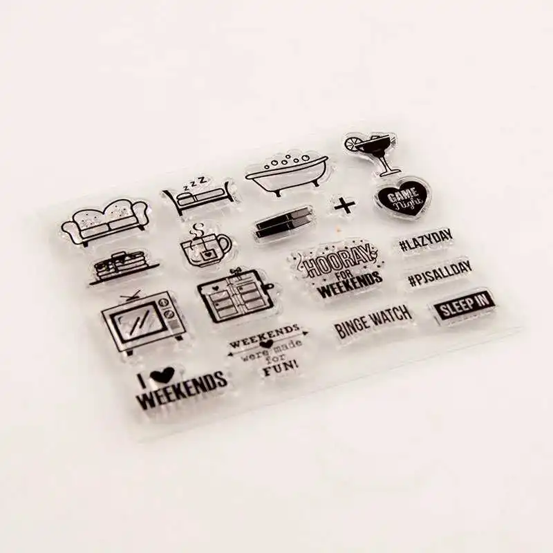 Hooray выходные ясные штампы для DIY Скрапбукинг, рукоделие украшения прозрачные пустотные новые силиконовые уплотнения
