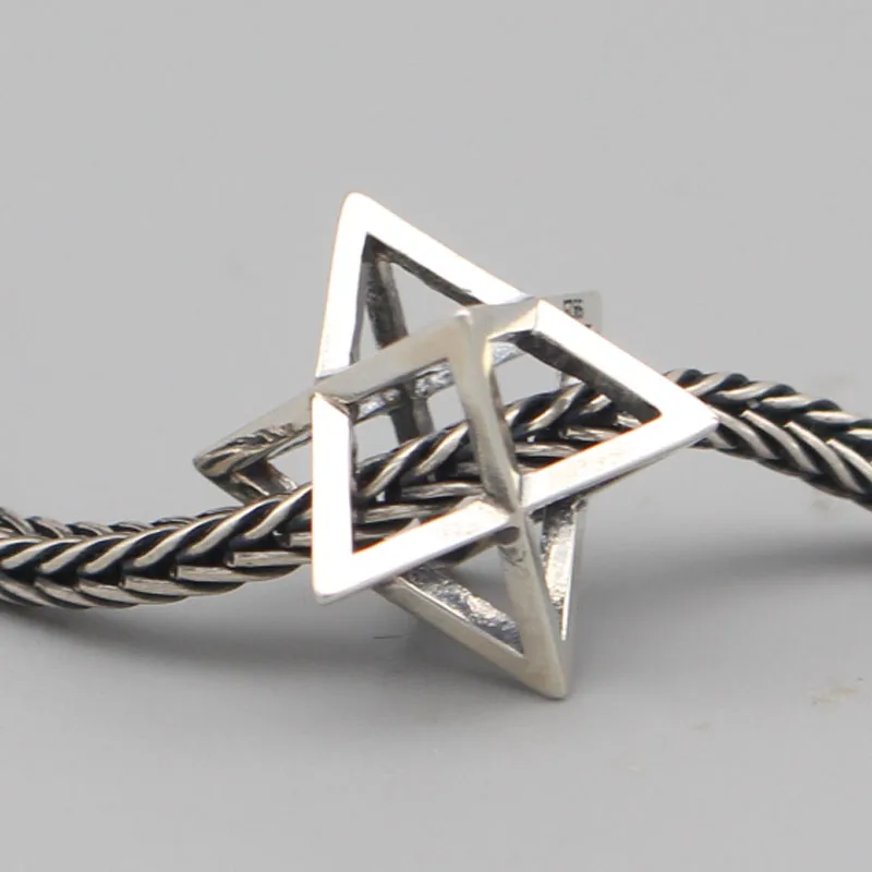 Шармы Karma Merkaba из стерлингового серебра 925 пробы Полые бусины 4 5 мм отверстие