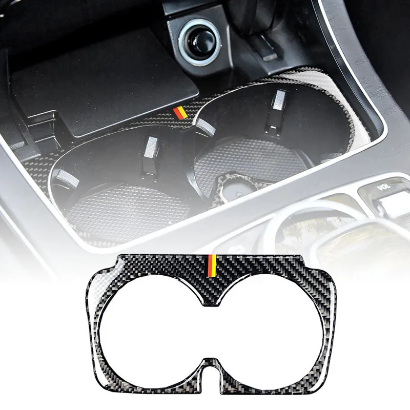 Black Water Cup Stand Holder Sticker For Mercedes Benz New C/E Class W205 C180 C200 Decorative Sticker