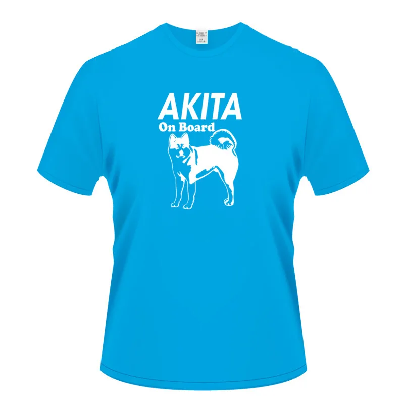 Бесплатная доставка модная мужская футболка Akita dog с коротким рукавом мужские