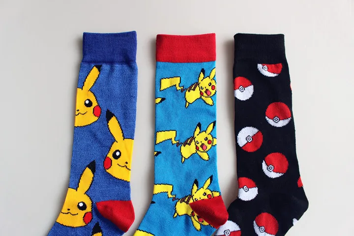Носки для женщин и мужчин, носки по щиколотку Pokemon Go, носки для взрослых, косплей карманные монстры, Пикачу, чармандер, Poke Ball, Мультяшные Повседневные носки
