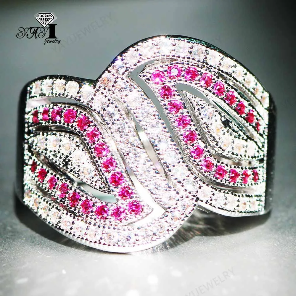 1045 YaYI кольцо с голубым кристаллом 5.6CT мульти заполнение циркониевым серебром обручальные кольца свадебные кольца сердце день Святого Валентина девушки кольцо 042 - Цвет основного камня: 1045