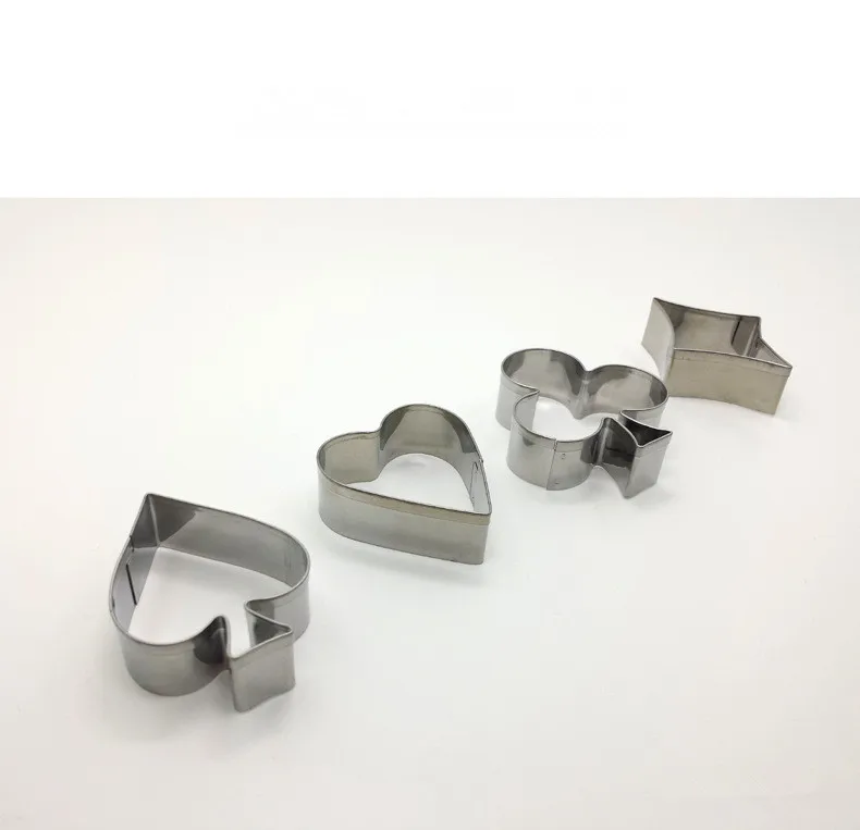 4 шт./лот форма для печенья в покер из нержавеющей стали игральные карты Торт