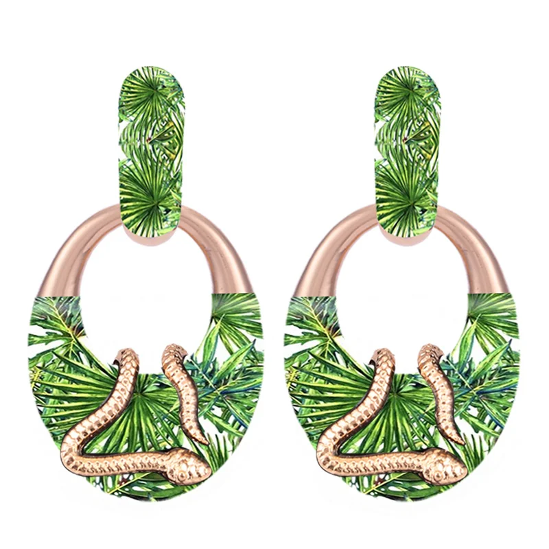 Sehuoran Oorbellen Серьги Pendientes Mujer Moda Brinco Висячие Серьги Для Женщин змеиная подвеска ювелирные изделия Свадебные серьги - Окраска металла: Little Leaf