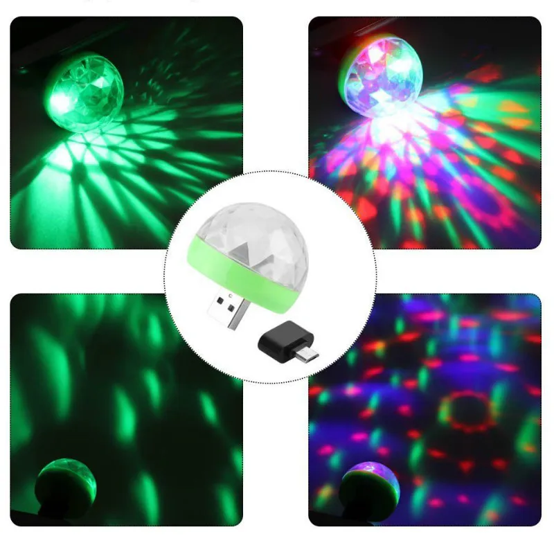 Праздничные светодиодные лампы 3 Вт диджейский свет RGB меняющий цвет активация