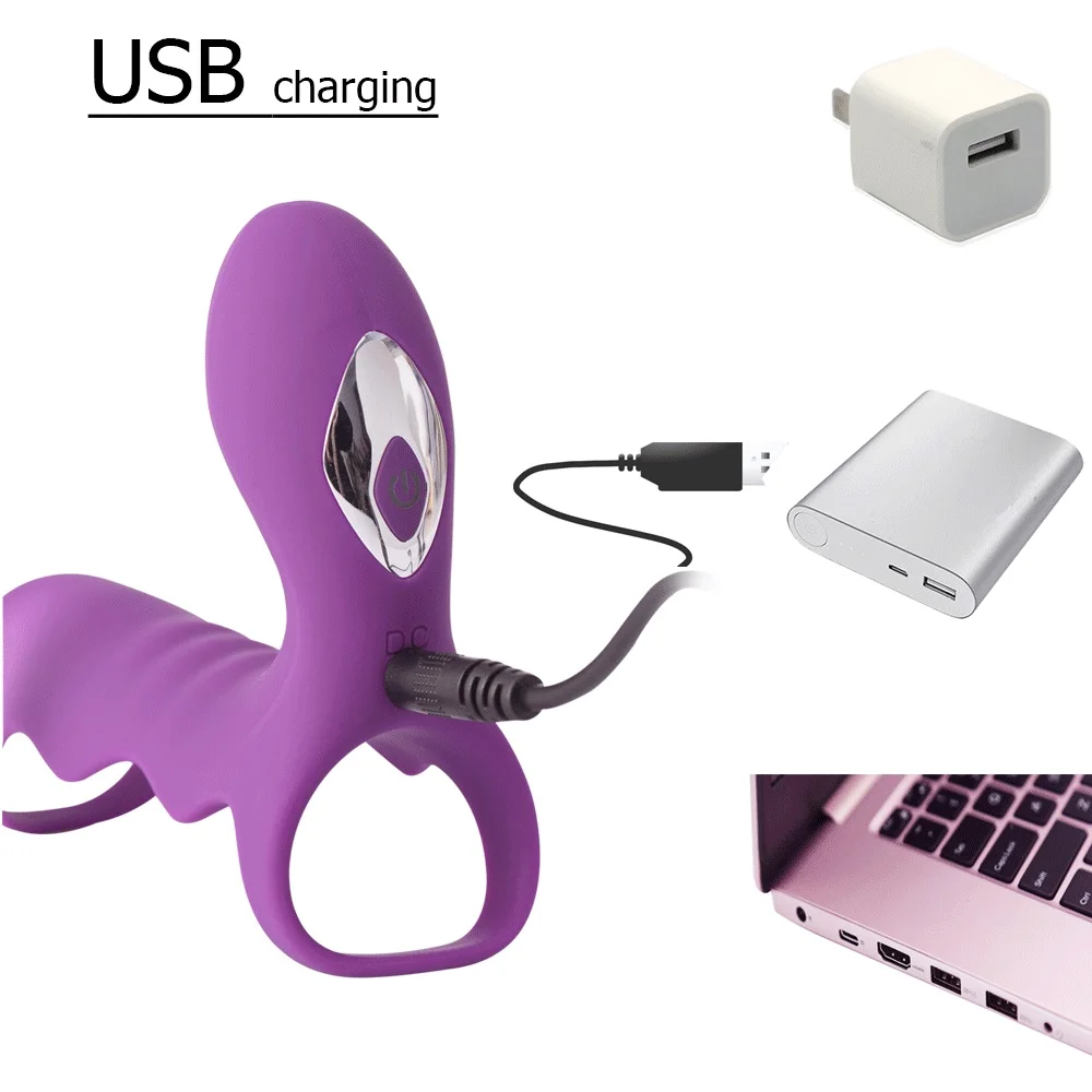 USB перезаряжаемое кольцо вибратор на пенис Задержка эякуляции для пениса кольца