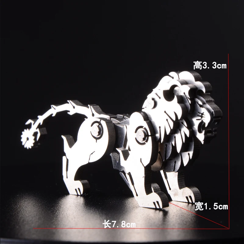 3D металлическая модель Съемная повезло God Beast Льва готовый продукт не сборки