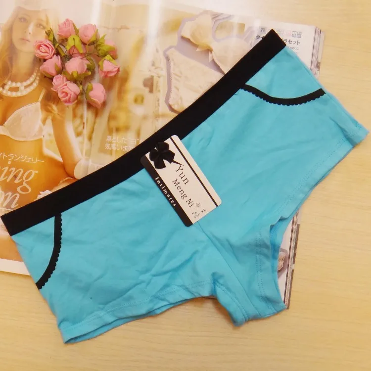 Трусы-боксеры женские с карманами хлопковые короткие трусики-танга интимное