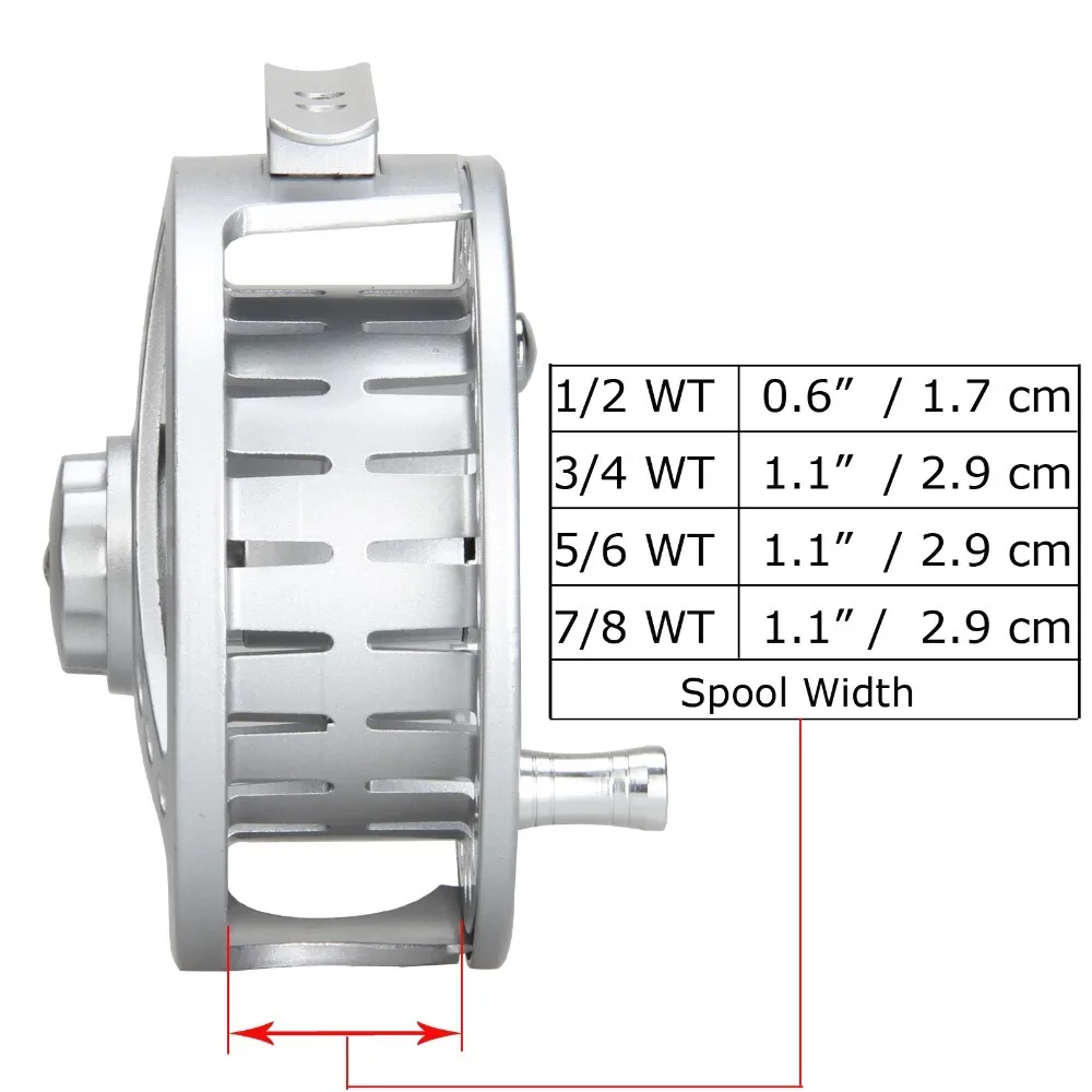 3/4 5/6 7/8 WT рыбалка Fly Reel серебристый черный литья под давлением большой беседка