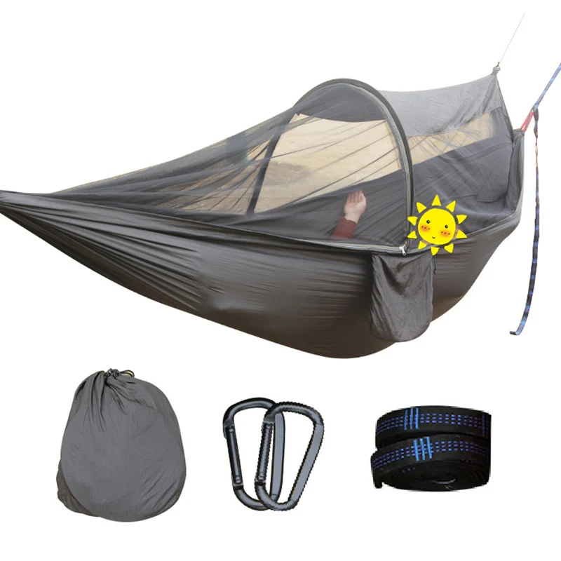 Multiuse 2 person Portable Hammock Camping Survivor with Mosquito Net Stuff Sack Swing hamac Bed Tent Use Furniture | Мебель