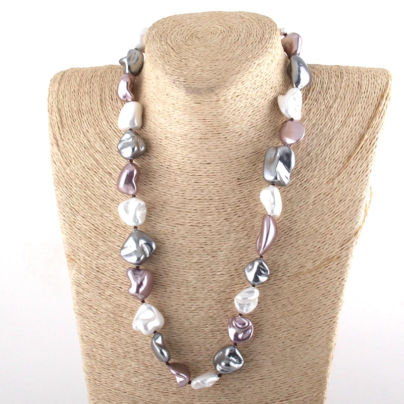 Модные богемные украшения ожерелья неправильной формы с большим жемчугом