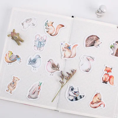 

45PCS/box Lovely Forest Animals Diary Travel Journal Scrapbook Gift Packing Decoration Lable Sealing Paper Stickers DIY Crafts