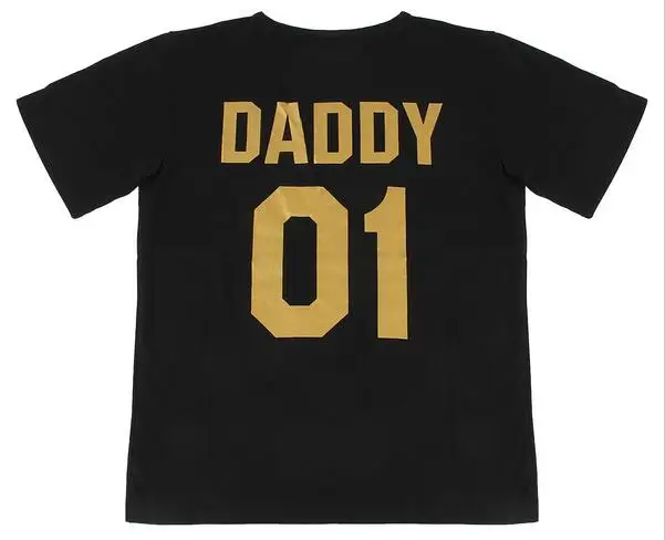 Новые Семейные одинаковые наряды футболка с коротким рукавом DADDY01 MOMMY02 KID03 BABY04