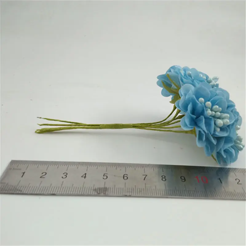 6 шт./лот миниатюрный Шелковый Искусственный букет роз свадебное украшение