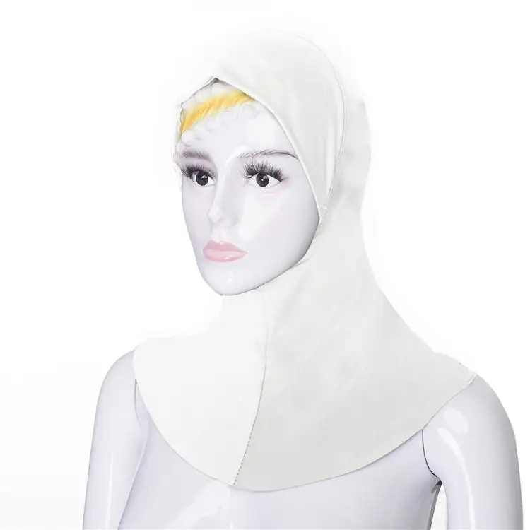 04 White Мусульманские женщины под шарф, шляпа, Шапка мягкая кость капот ниндзя хиджаб исламский шеи крышка простой тюрбан, головной платок Amira банданы головные уборы - Цвет: 04 White