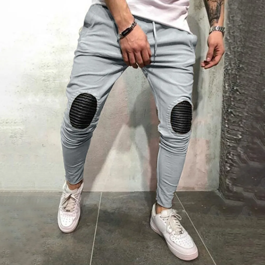 Мужские брюки; Pantalon Hombre; сезон весна-зима; брюки для бега; однотонные Лоскутные Спортивные брюки с завязками; брюки; Pantalon Homme; Лидер продаж