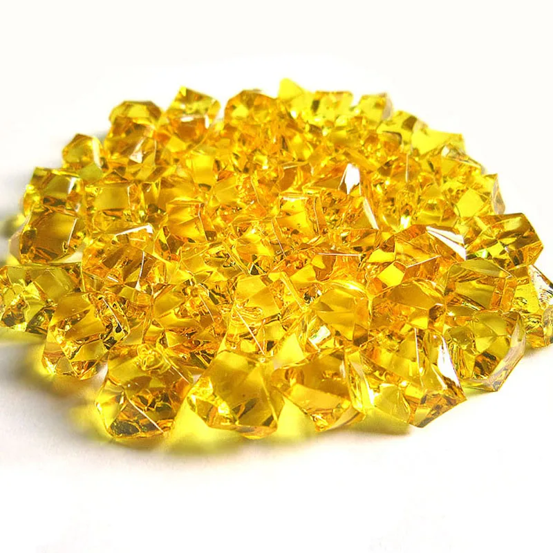 orange yellow 50 шт. 11*14 мм искусственный цвет рок акриловый кристаллический камень пластиковая прозрачная ваза декоративный камень аквариум украшения для дома - Цвет: orange yellow