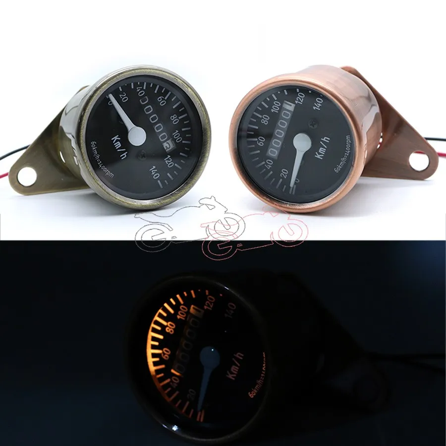 

Мотоциклетный одометр, задняя подсветка, спидометр, одометр, двойное управление, универсальная подсветка, бронзовый цвет, 12 В, 1 шт.