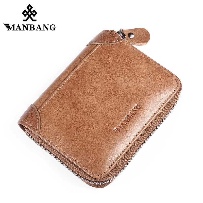 Мужской кошелек ManBang из натуральной кожи с отделением для карт и RFID 2019 | Багаж