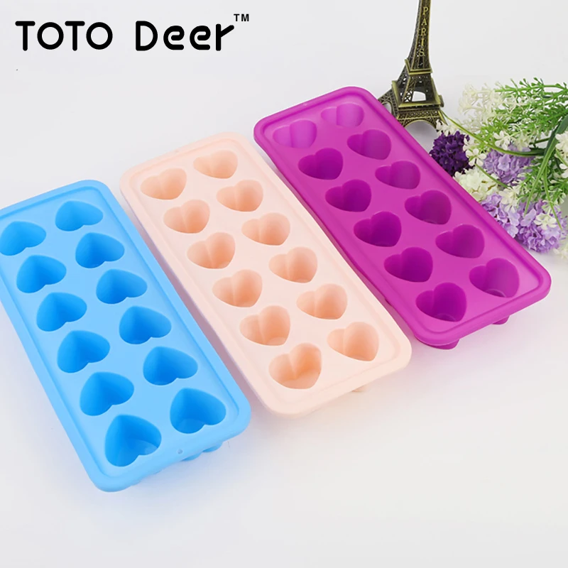 Еда силикона сердце-образный для льда плесень шоколад DIY Шоколад Ice Box холодильник